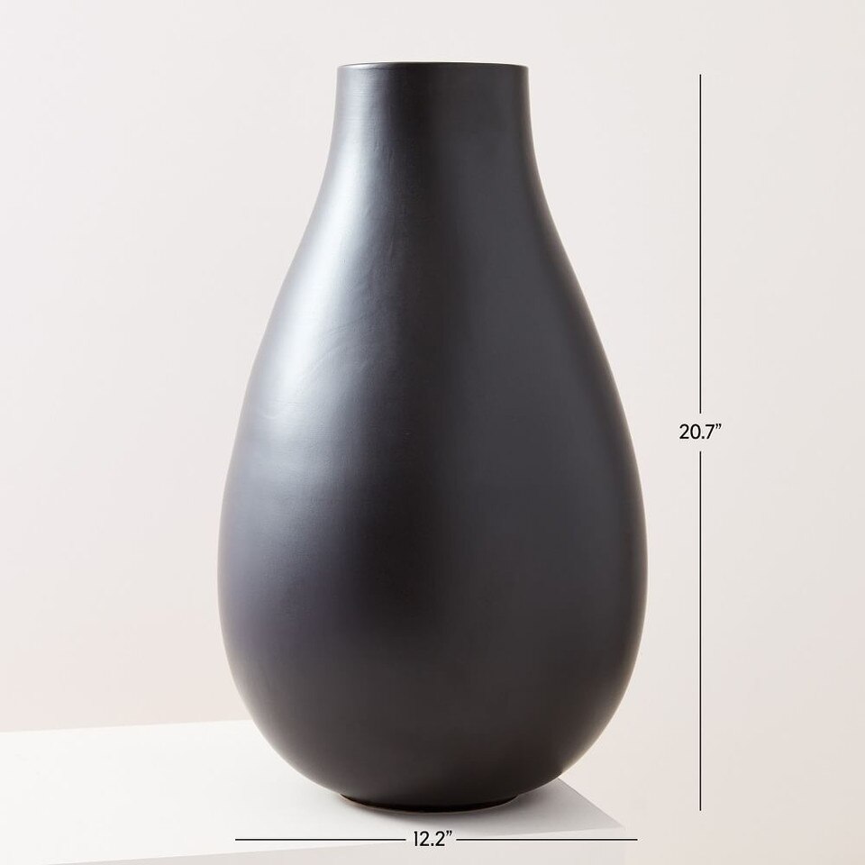 Pure Black Ceramic Vases West Elm Australia